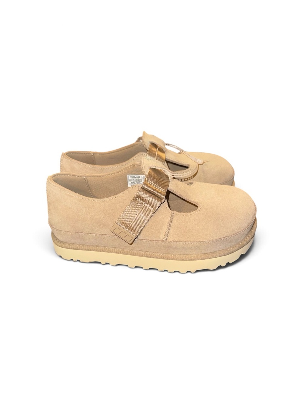 UGG women’s Beige Goldenstar Suede Mary Jane with Adjustable Strap - Picture 4 of 6